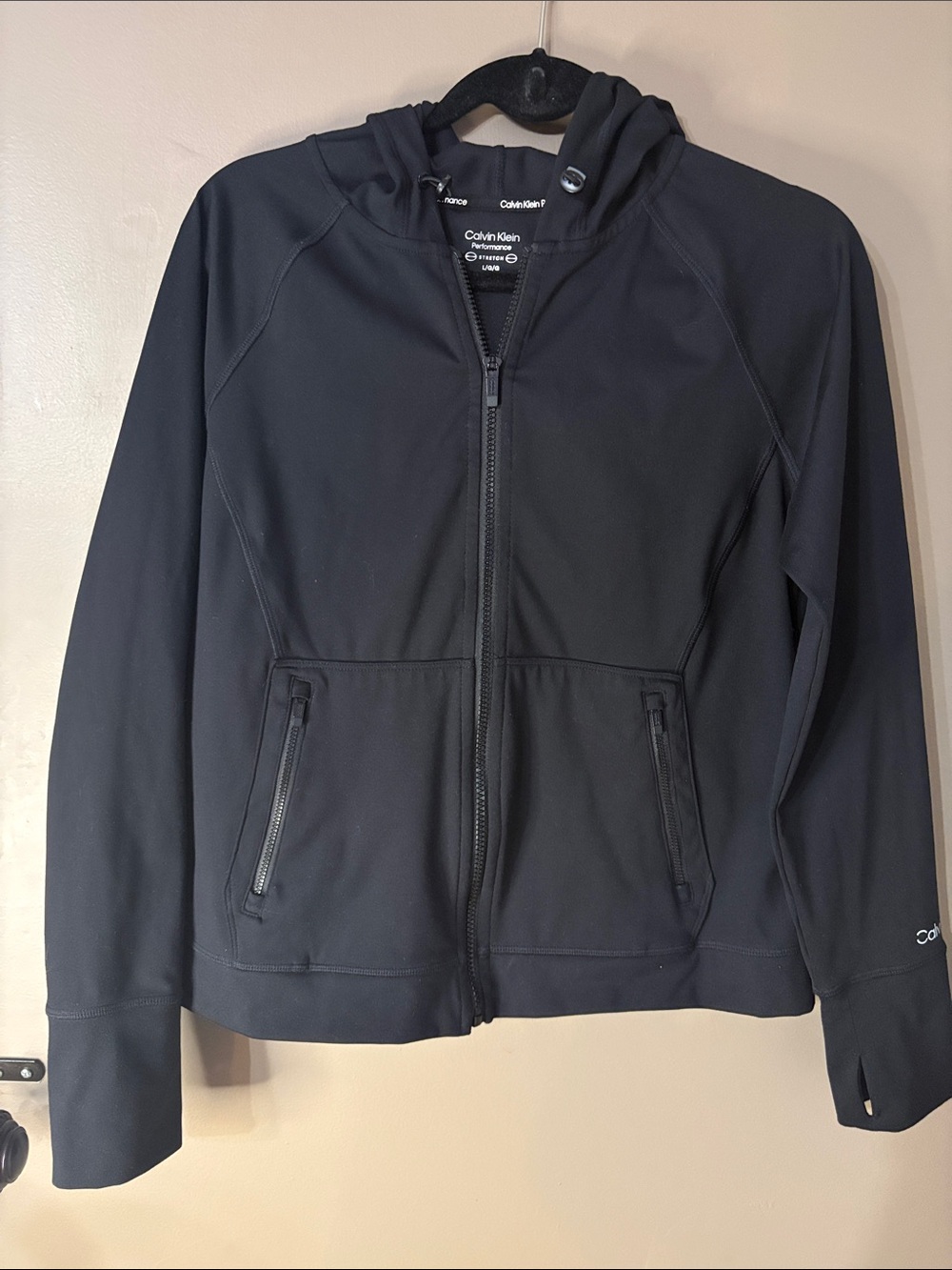 Calvin Klein Women's Black Hooded Full-Zip Utility Jacket